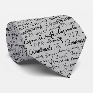 Corbata Famous Artists' Signatures Pattern