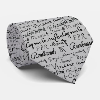 Corbata Famous Artists' Signatures Pattern