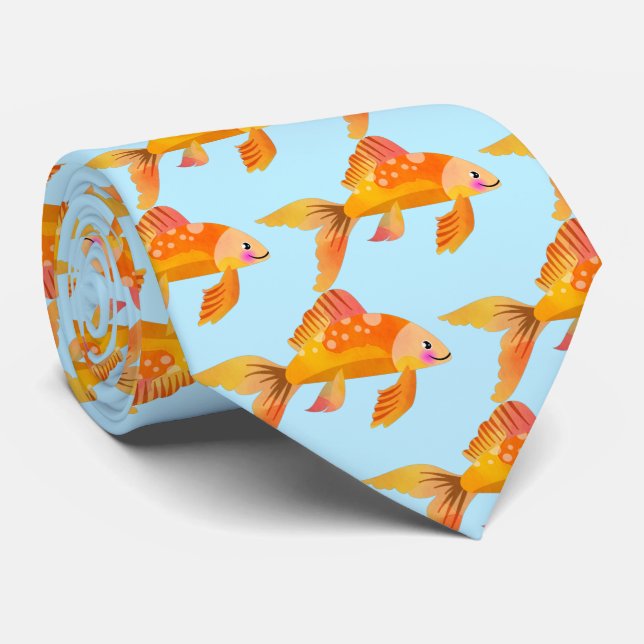 Corbata Fancy Aquarium Gold Fish Personalizado (Enrollado)
