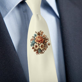 Corbata Fancy ButterCrema Floral Bouquet