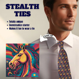 Corbata Fancy Golden Unicorn Stealth