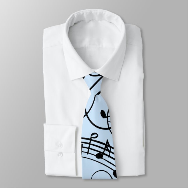 Corbata Fancy Music Notes Blue (Atado)