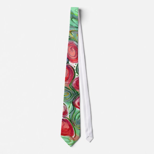 Corbata Fantasía de Flores Rojas (Anverso)