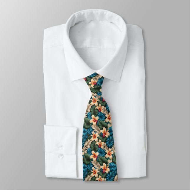 Corbata Fantasía floral tropical (Atado)
