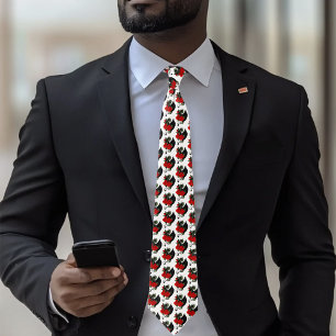 Corbata Fantasía gótica de Rosa Roja Dragón Negro