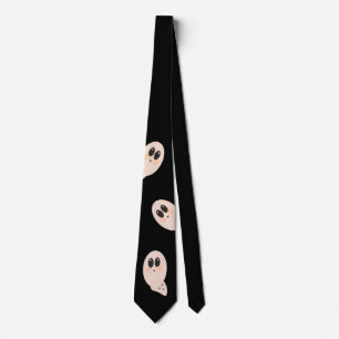 Corbata Fantasma Escondido Halloween Negro