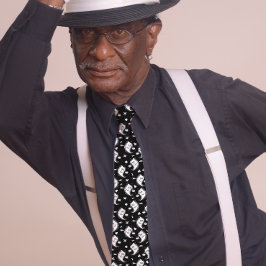 Corbata Fantasma sonriente lindo Halloween Negro