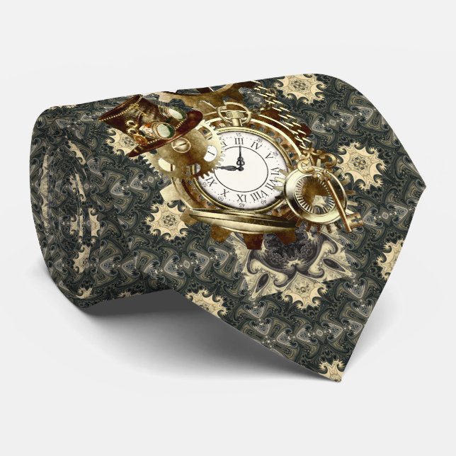 Corbata Fantastic Rusty and Gold Steampunk Art (Enrollado)
