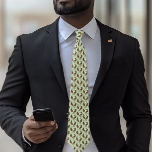 Corbata Fantástico Grifo Marrón Majestuoso Griffin Mitológ