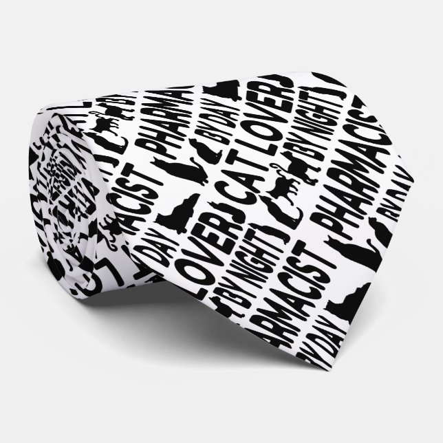 Corbata Farmacéutico de Cat Lover (Enrollado)