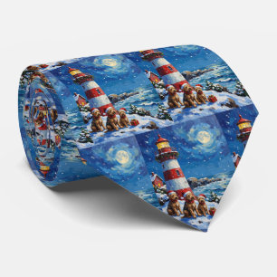 Corbata Faro de Navidad del Terrier Escocés Fiesta