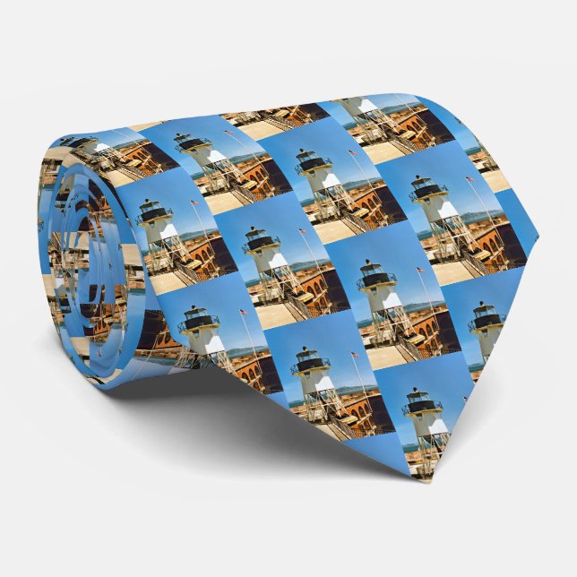Corbata Faro Fort Point, California Mens Tie (Enrollado)