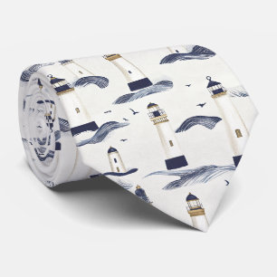 Corbata Faro Náutico Patrón Azul Costero