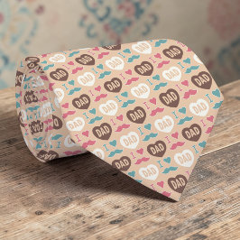 Corbata Father's Day Dad Pattern Necktie Tie