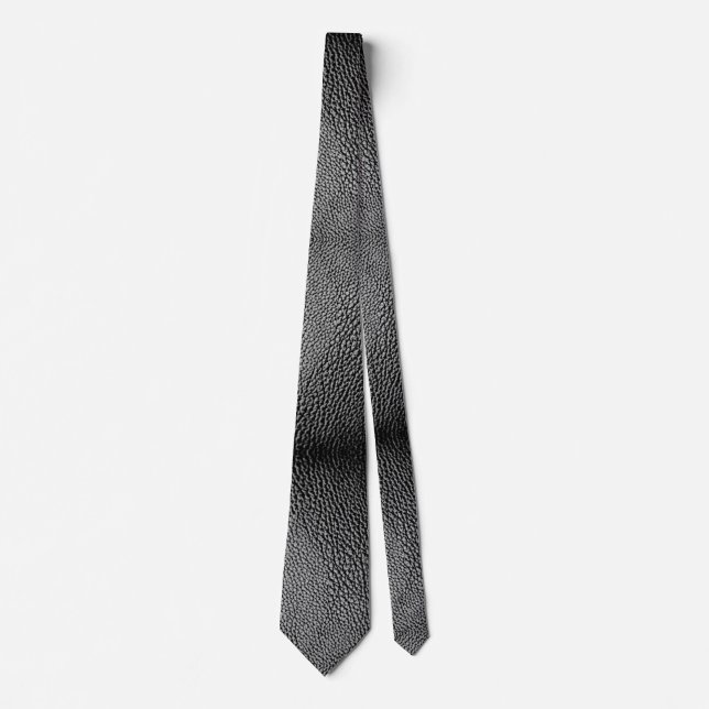 Corbata Faux Black Leather Tie (Anverso)