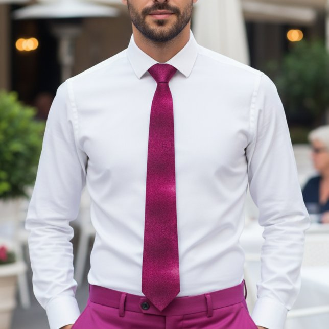 Corbata Faux glittter fuchsia (Subido por el creador)