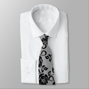Corbata Faux Románticos Rosas negros encajan el zapato del