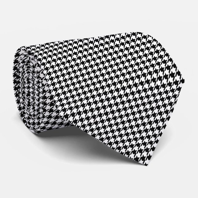 Corbata Faux Silk Houndstoth Luxury Neck Tie (Enrollado)