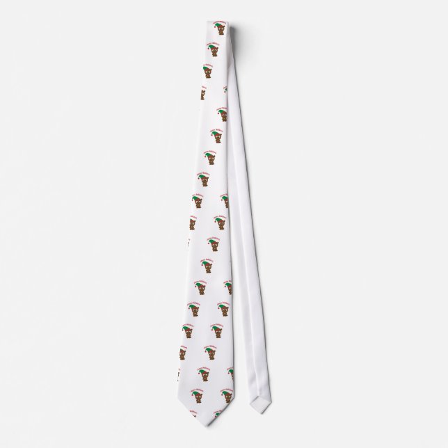 Corbata ¡Felices Fiestas! Elf Navidades Beaver (Anverso)