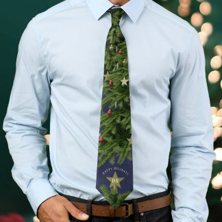 Corbata Felices Fiestas Tradicionales del Árbol de Navidad