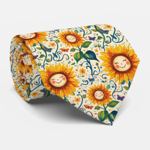 Corbata Felices girasoles: Cheery Sunflower Pattern
