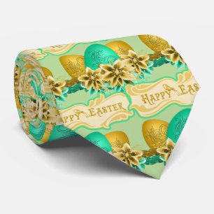 Corbata Felices Huevos Y Flores De Pascua