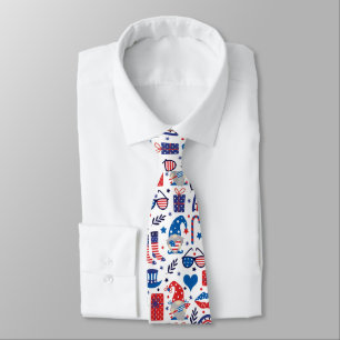 Corbata Feliz 4 de julio, patrón de símbolos del Día de la