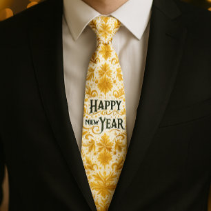 Corbata Feliz Año Nuevo de oro