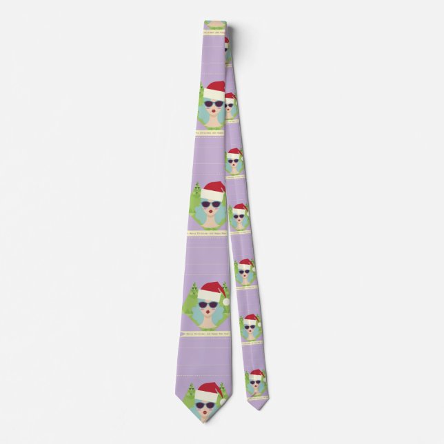 Corbata feliz año nuevo feliz de navidad (Anverso)