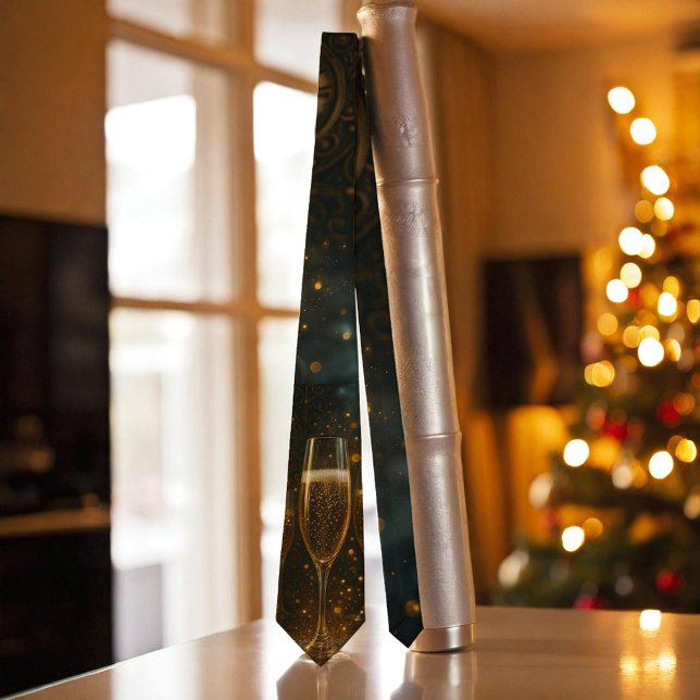 Corbata Feliz Año Nuevo Glam Steampunk Champagne  (Subido por el creador)