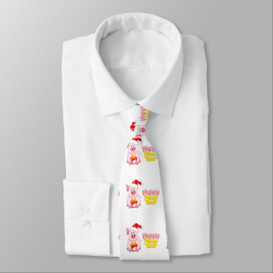 Corbata feliz año nuevo santa claus navidades cerdo