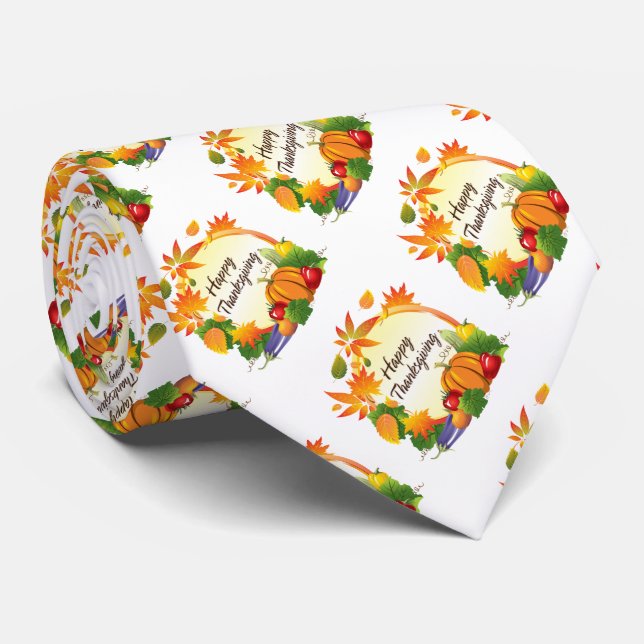 Corbata Feliz Día de Acción de Gracias 5A Tie (Enrollado)