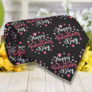 Corbata Feliz Día de San Valentín elegante patrón de coraz
