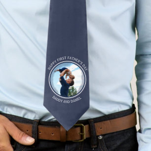 Corbata Feliz Día del Primer Padre foto y texto Personaliz