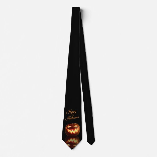 Corbata Feliz Halloween Jack O'Lantern Necesario (Anverso)