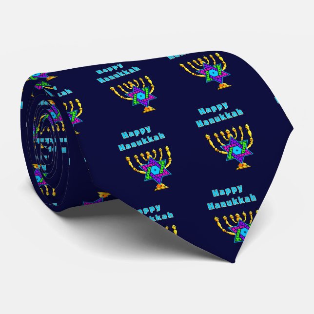Corbata Feliz Hanukkah (Enrollado)