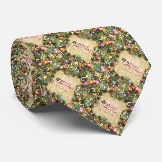 Corbata Feliz Navidad 74 veces (Enrollado)