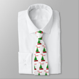 Corbata Feliz Navidad - Árbol de Navidad con cinta roja