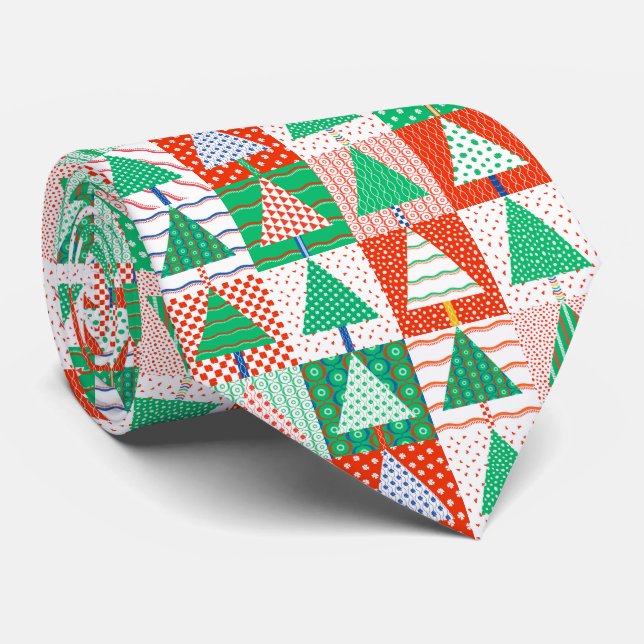 Corbata Feliz Navidad Árboles de Navidad de Patchwork Mode (Enrollado)