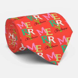Corbata Feliz Navidad Moderno Brillante Festivo