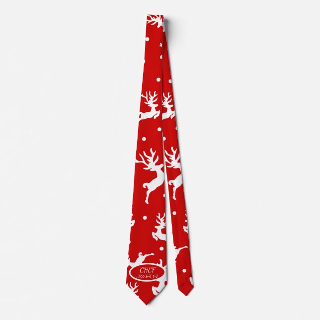 Corbata Feliz Navidad Renos Rojo Fiesta (Anverso)