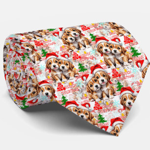 Corbata Feliz Navidad Sombrero de Santa Diseño de Perro Ca