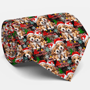 Corbata Feliz Navidad Sombrero de Santa Diseño de Perro Ca