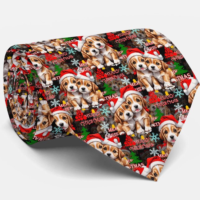 Corbata Feliz Navidad Sombrero de Santa Diseño de Perro Ca (Subido por el creador)