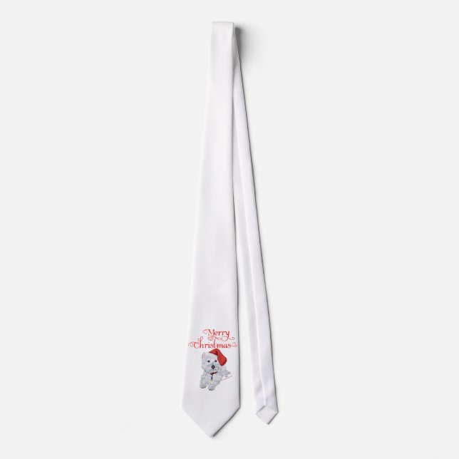 Corbata Feliz Navidad Westie (Anverso)