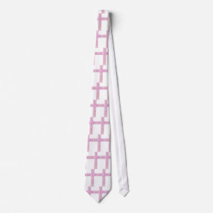 Corbata Feliz Pascua Cruz Rosa con Lirios