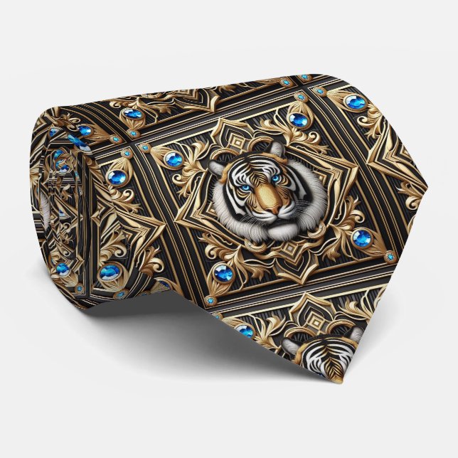 Corbata Feroz Tigre | Moda Masculina para Hombres (Enrollado)
