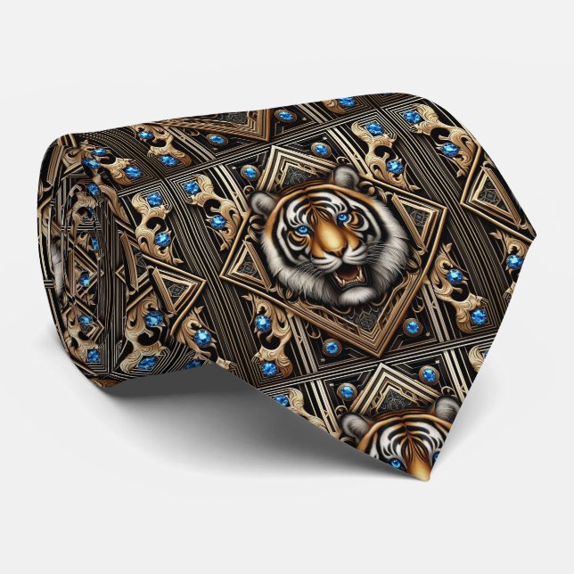 Corbata Feroz Tigre | Moda Masculina para Hombres (Enrollado)