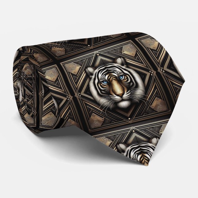 Corbata Feroz Tigre | Moda Masculina para Hombres (Enrollado)