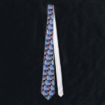 Corbata Festival de Lites<br><div class="desc">un menorah del chanukah en sombras del azul y del fuschia.</div>